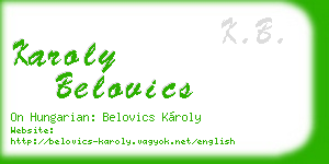 karoly belovics business card